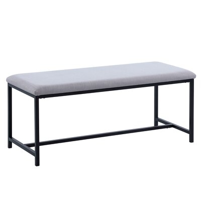 Black And Gray Linen Modern Bench - Image 0