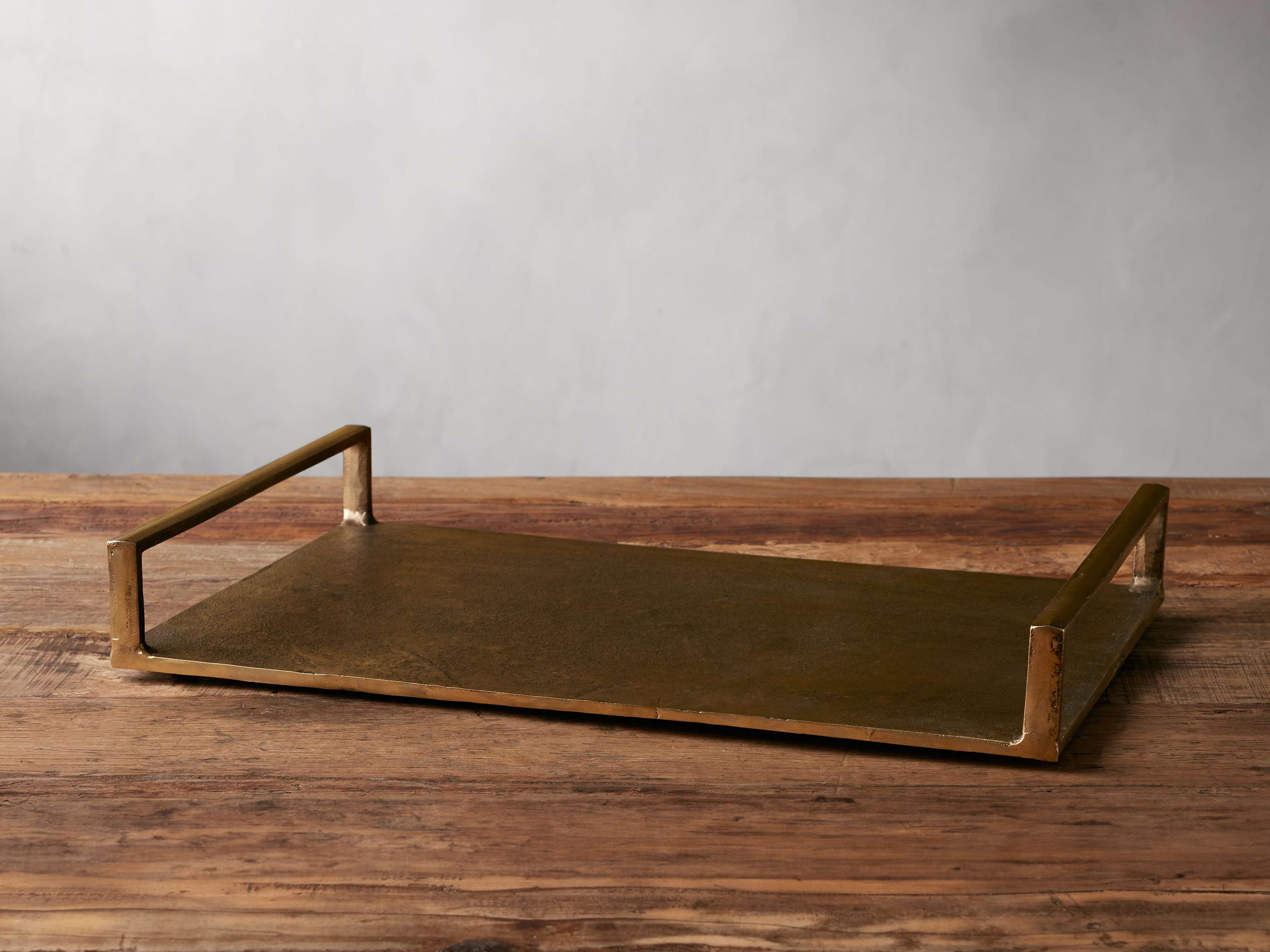 Angelo Rectangular Tray in Aluminum Small Bronze - Image 0