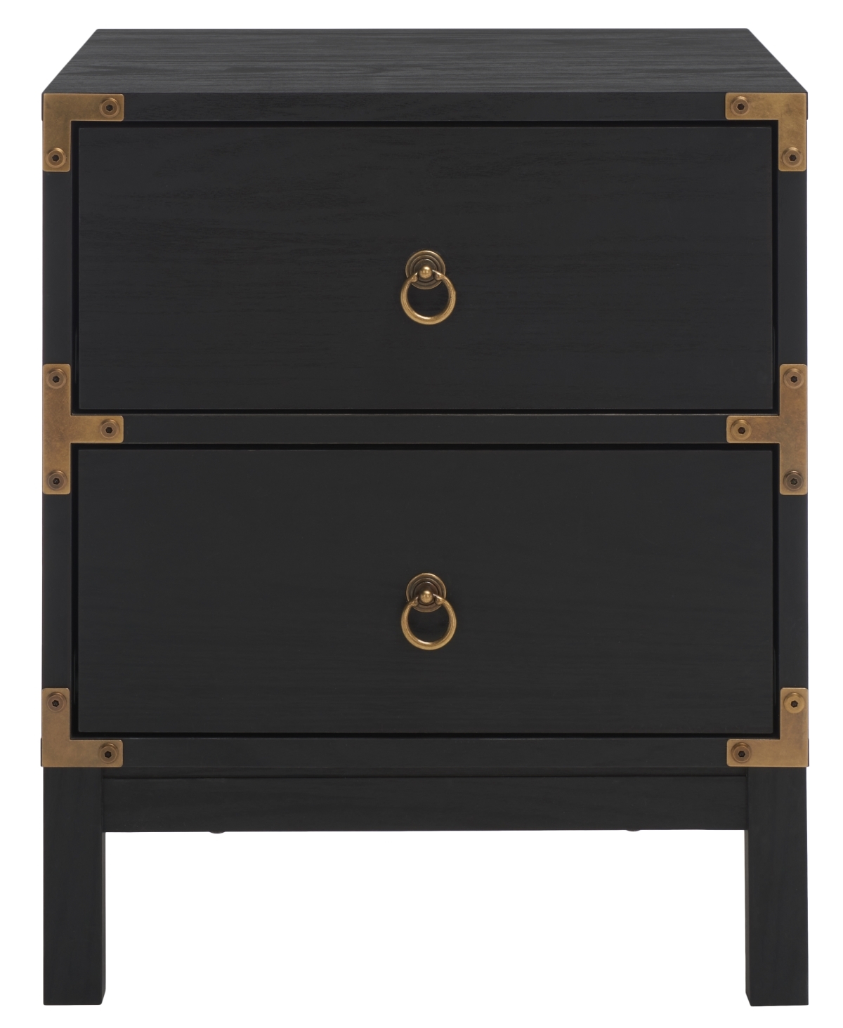 Galio 2 Drawer Nightstand - Black / Gold - Safavieh - Image 0