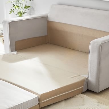 Grove Sleeper Sofa, Textured Faux Suede Charcoal/Dark Gray - Image 2