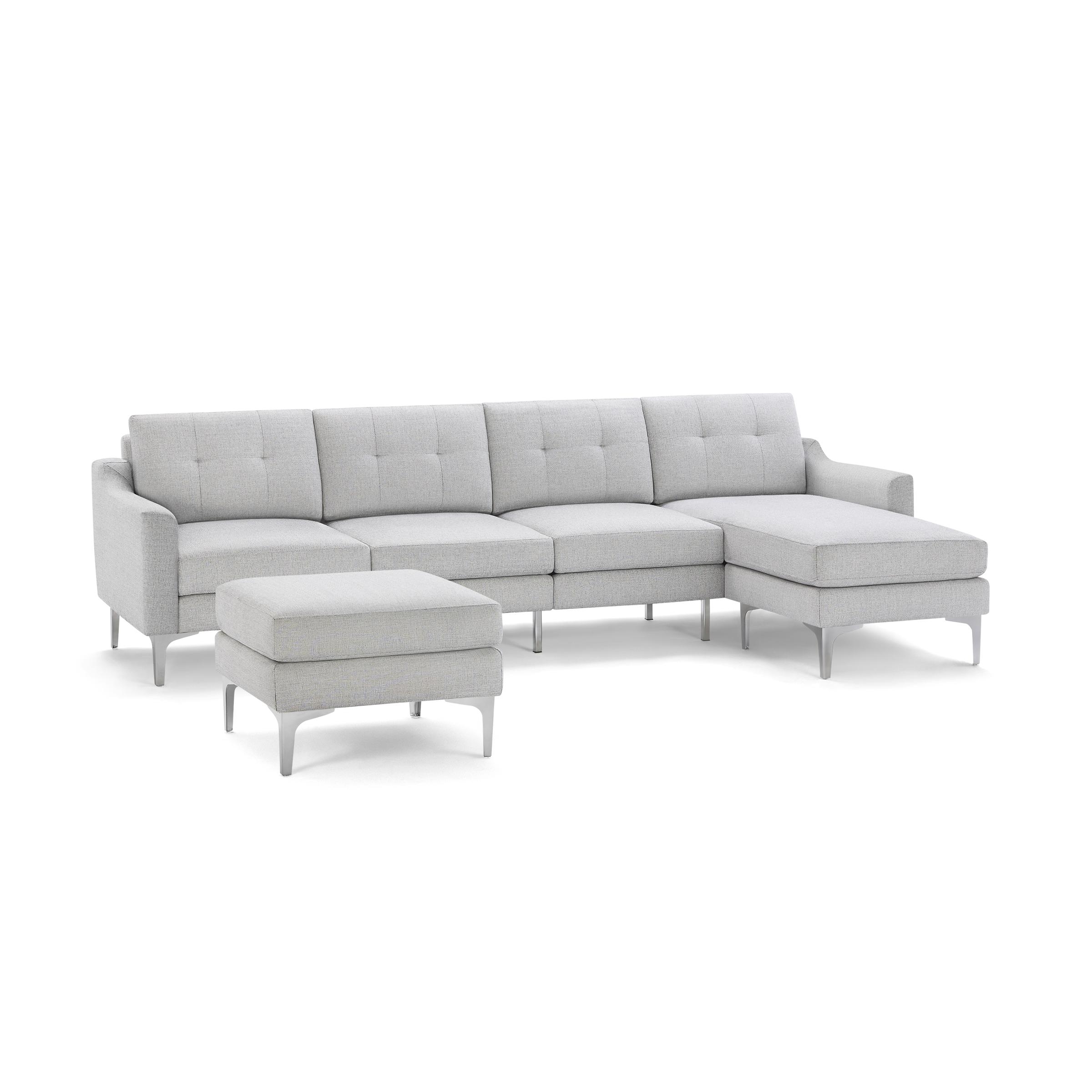 The Slope Nomad King Sectional Sofa and Ottoman in Crushed Gravel - Image 0