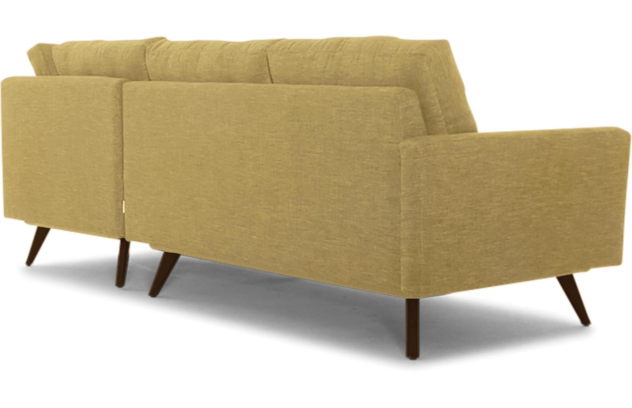 Yellow Hopson Mid Century Modern Apartment Sectional with Bumper - Marin Sunflower - Mocha - Left - Image 3