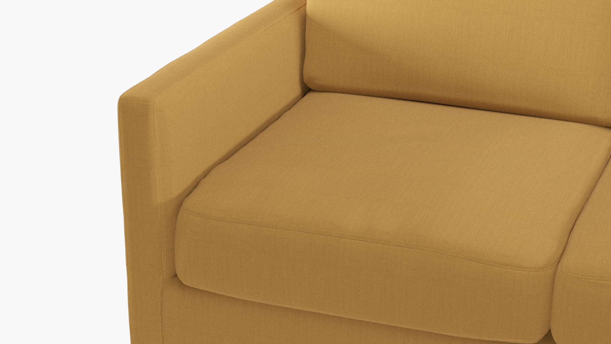 Modern Sofa, French Yellow Everyday Linen, Brass - Image 5