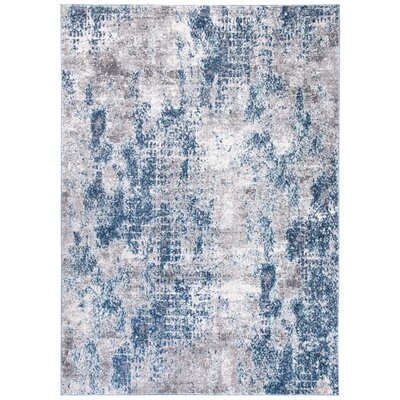 Maxey Abstract Navy/Gray Area Rug - Image 0