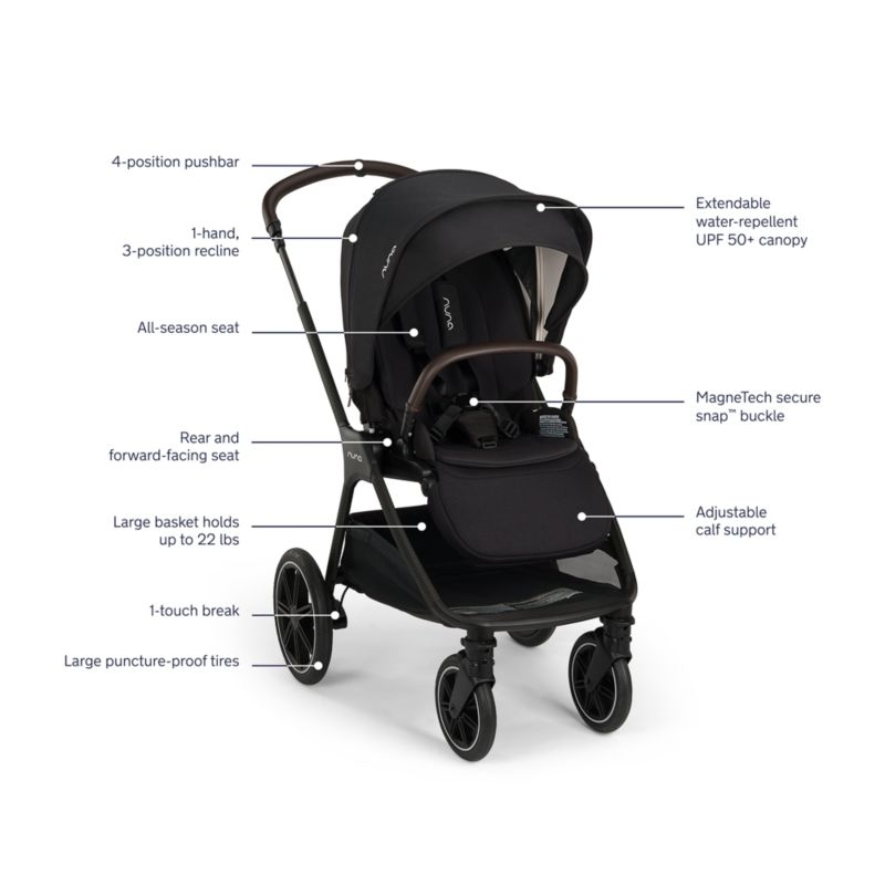 Nuna PIPA Urbn Caviar Black Baseless Baby Car Seat + TRIV lx Stroller Travel System - Image 5