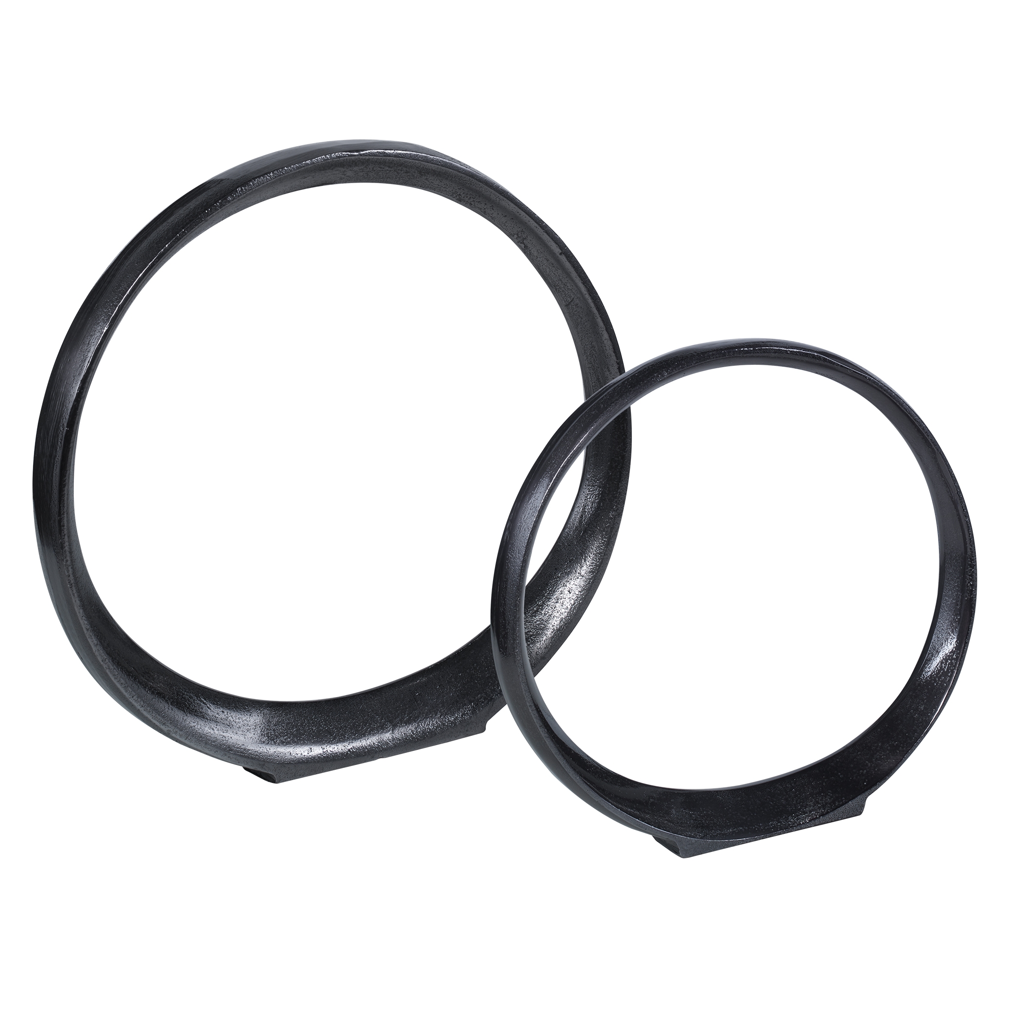 Orbits Ring Sculptures, Black, Set of 2 - Image 0