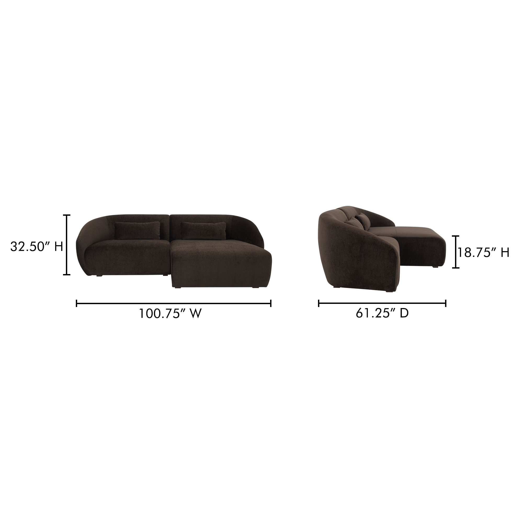 Amelia Nook Modular Right Sectional Espresso - Image 8