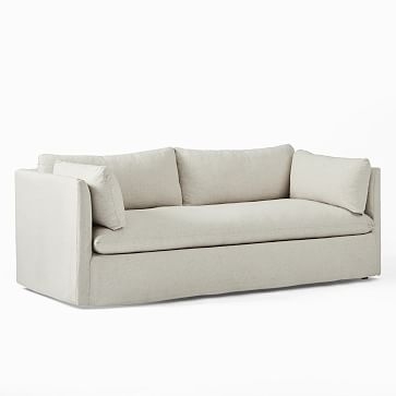 Shelter Slipcover 84" Sofa, Classic Cotton, Opal, Concealed Support - Image 2