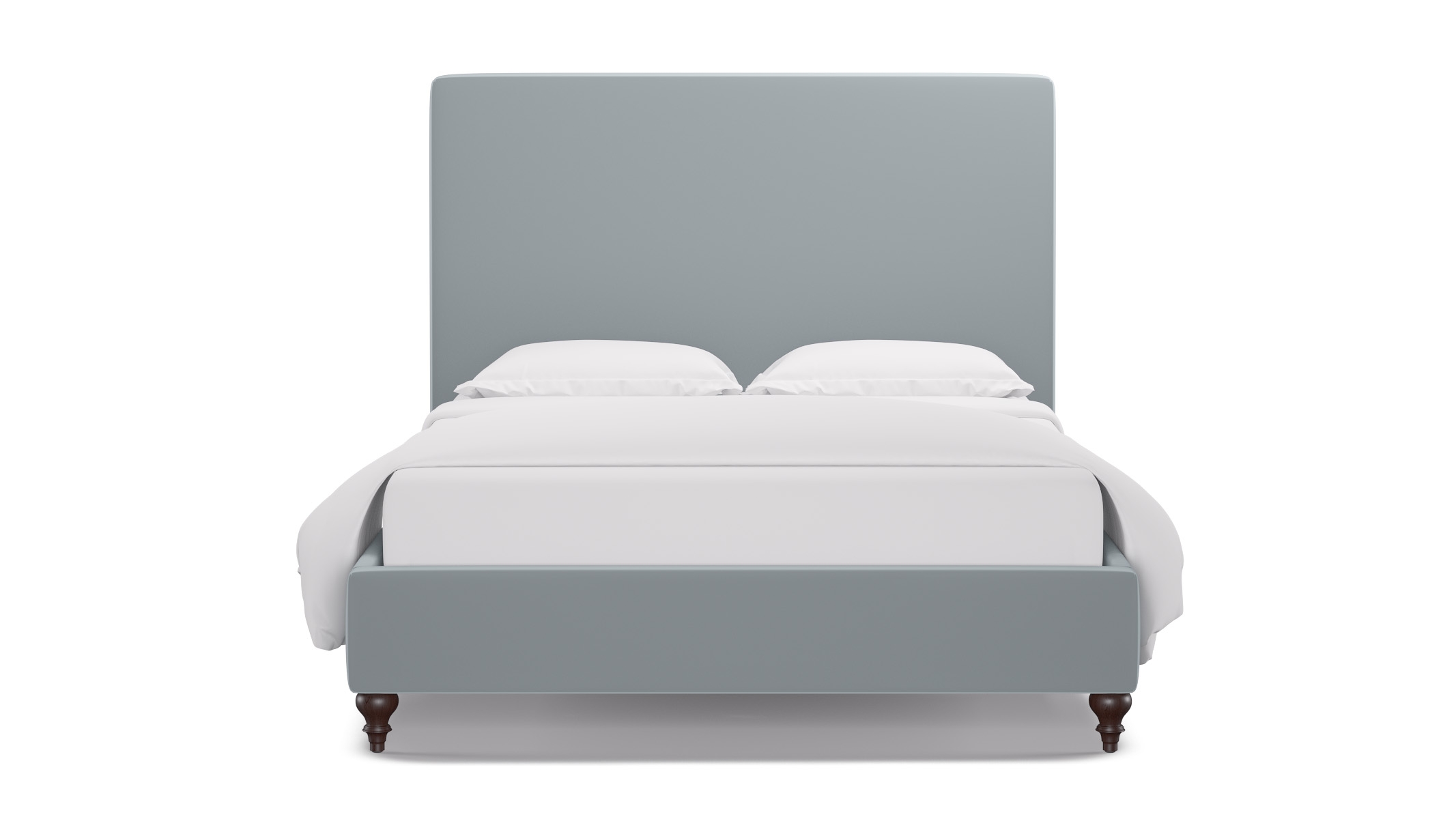 Classic Bed, Sterling Performance Velvet, Espresso Traditional Turned Leg, Twin - Image 0
