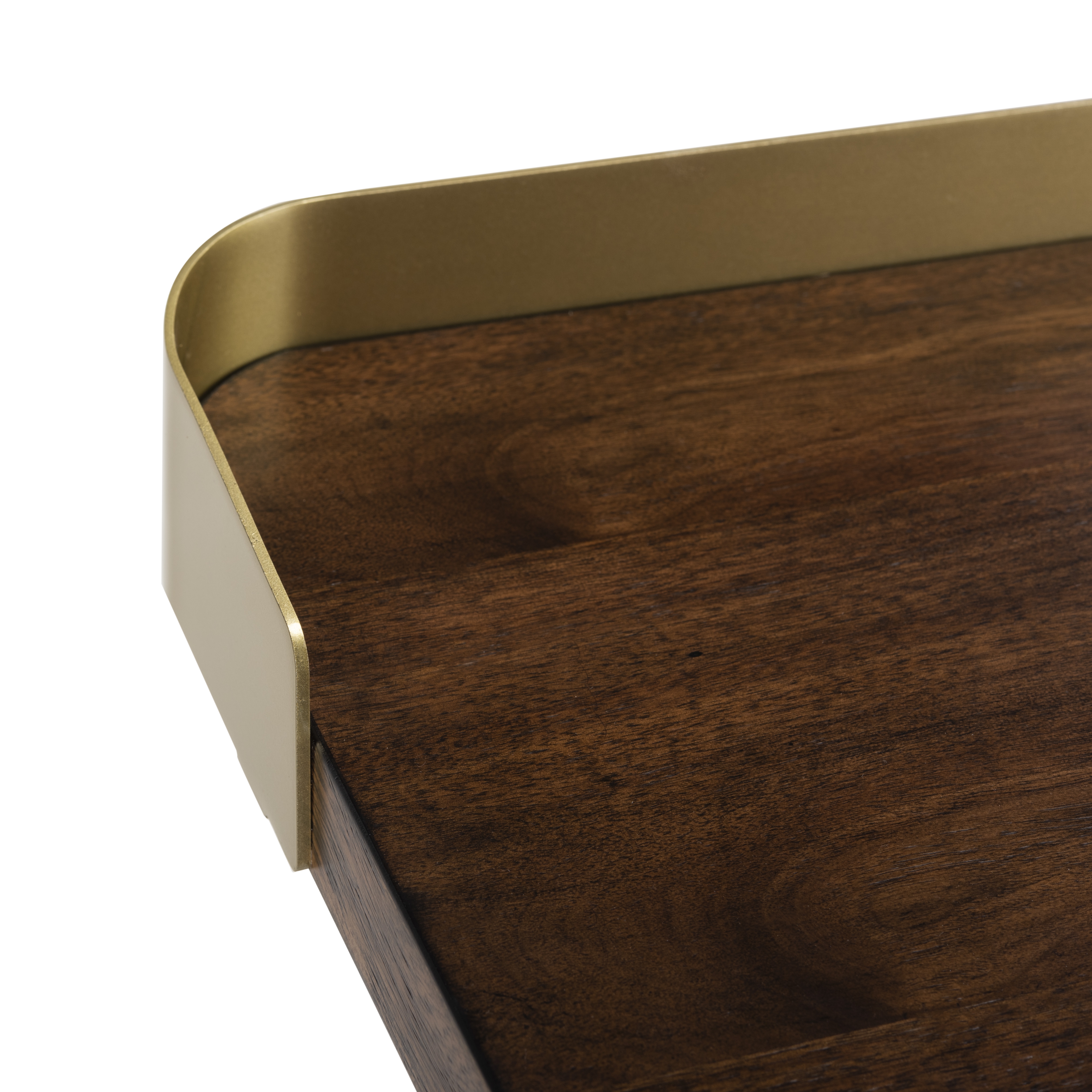 Parker 1 Drawer Desk - Walnut/Gold - Arlo Home - Image 3