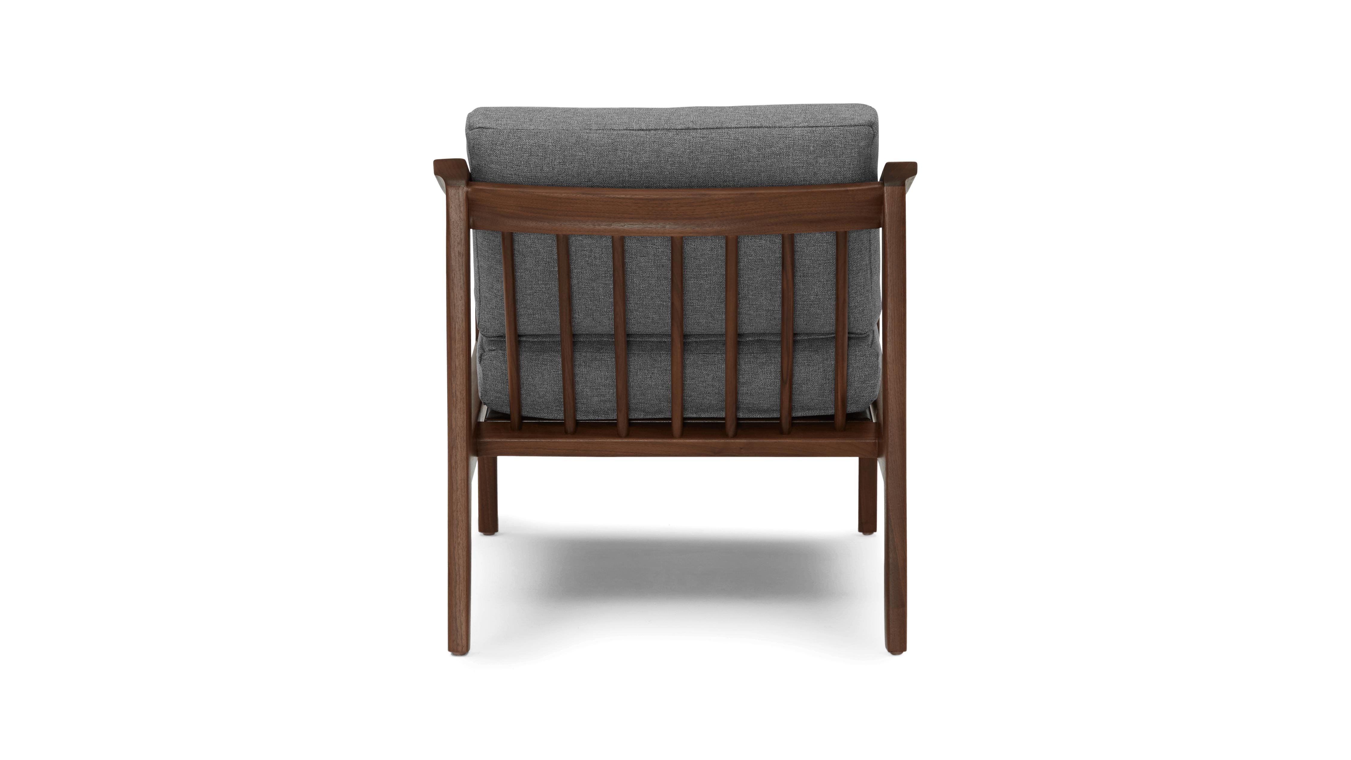 Gray Bradshaw Mid Century Modern Chair - Taylor Felt Grey - Walnut - Image 4