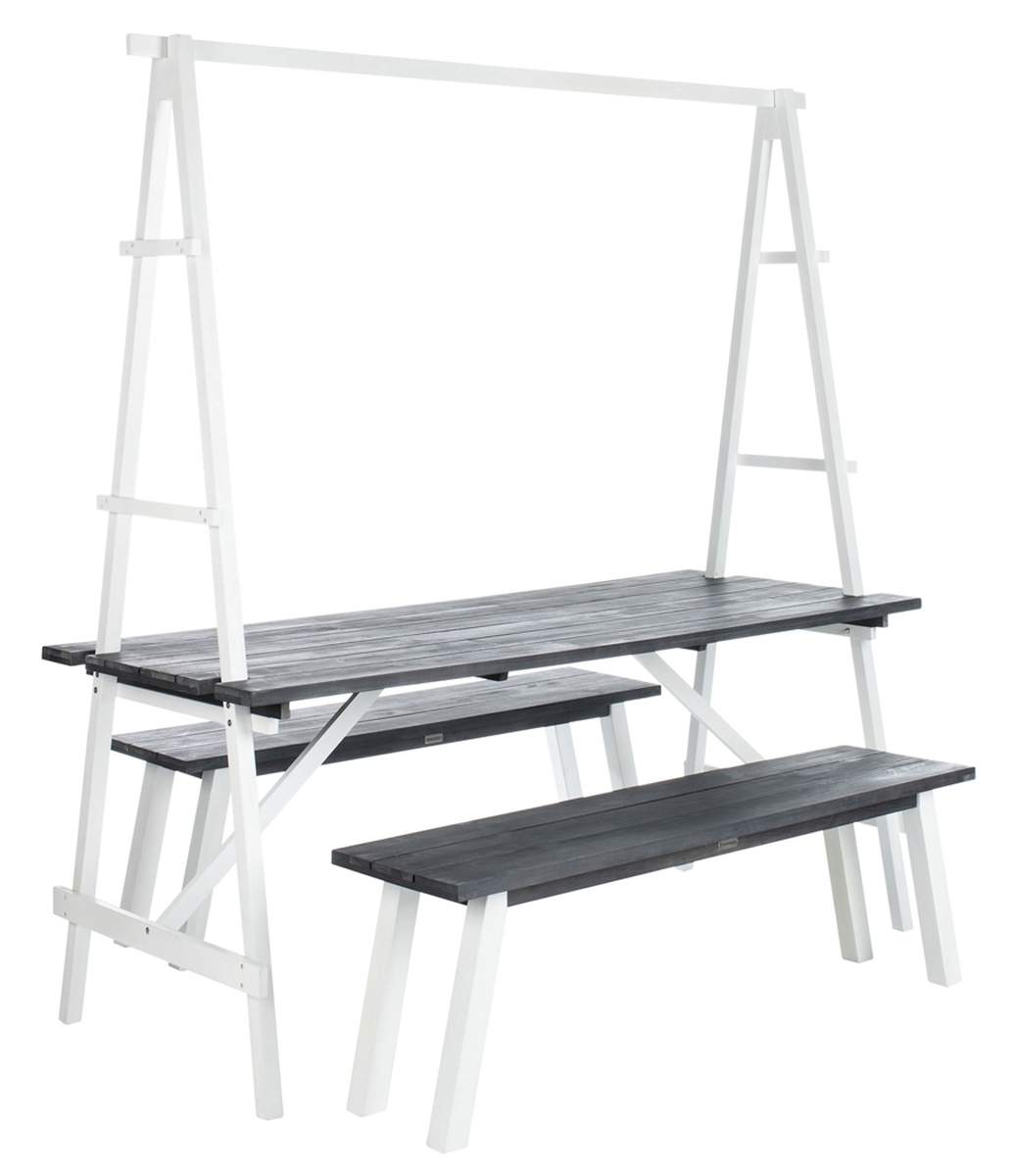 Willamy 3 Pc Dining Set - Dark Slate Gray/White - Safavieh - Image 5