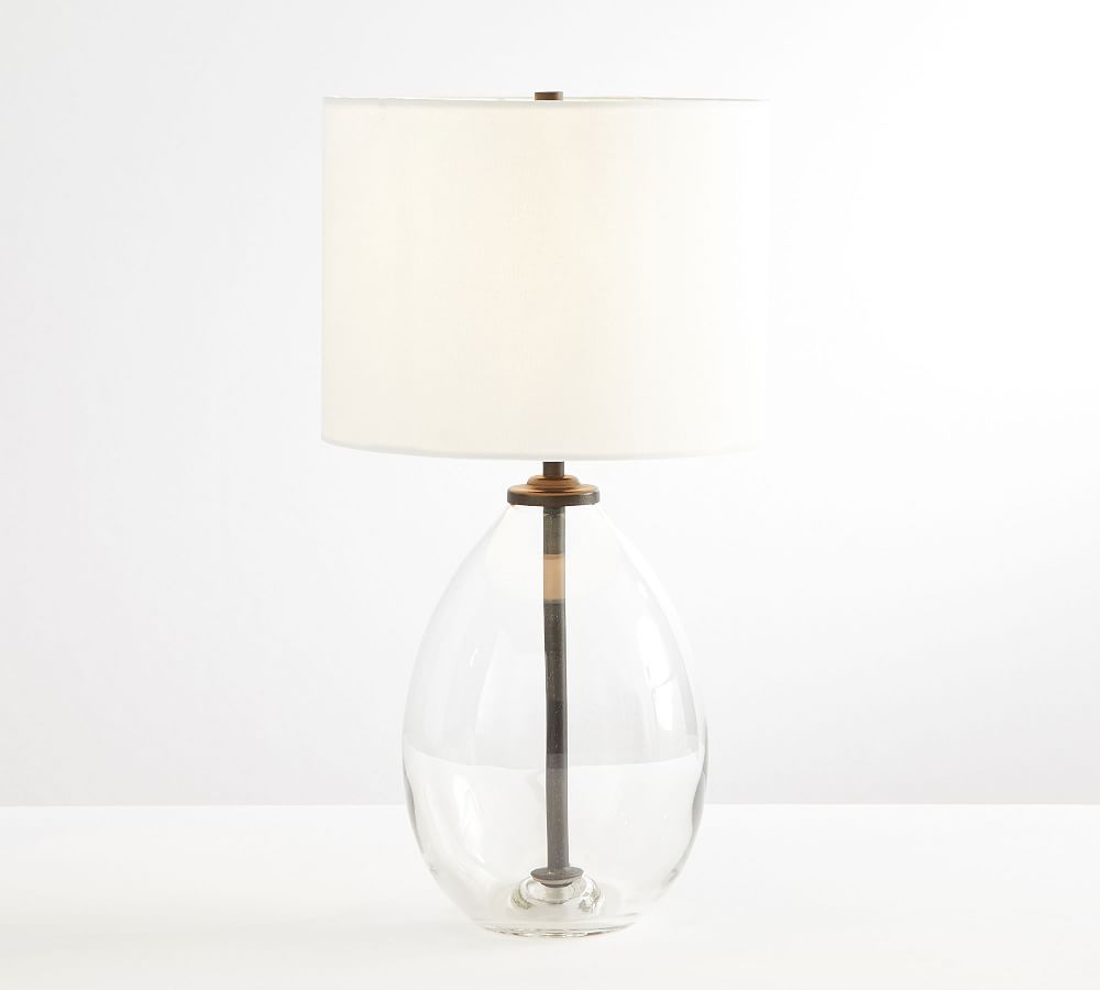 Bennett Recycled Glass Table Lamp, Bronze, Small - Image 1