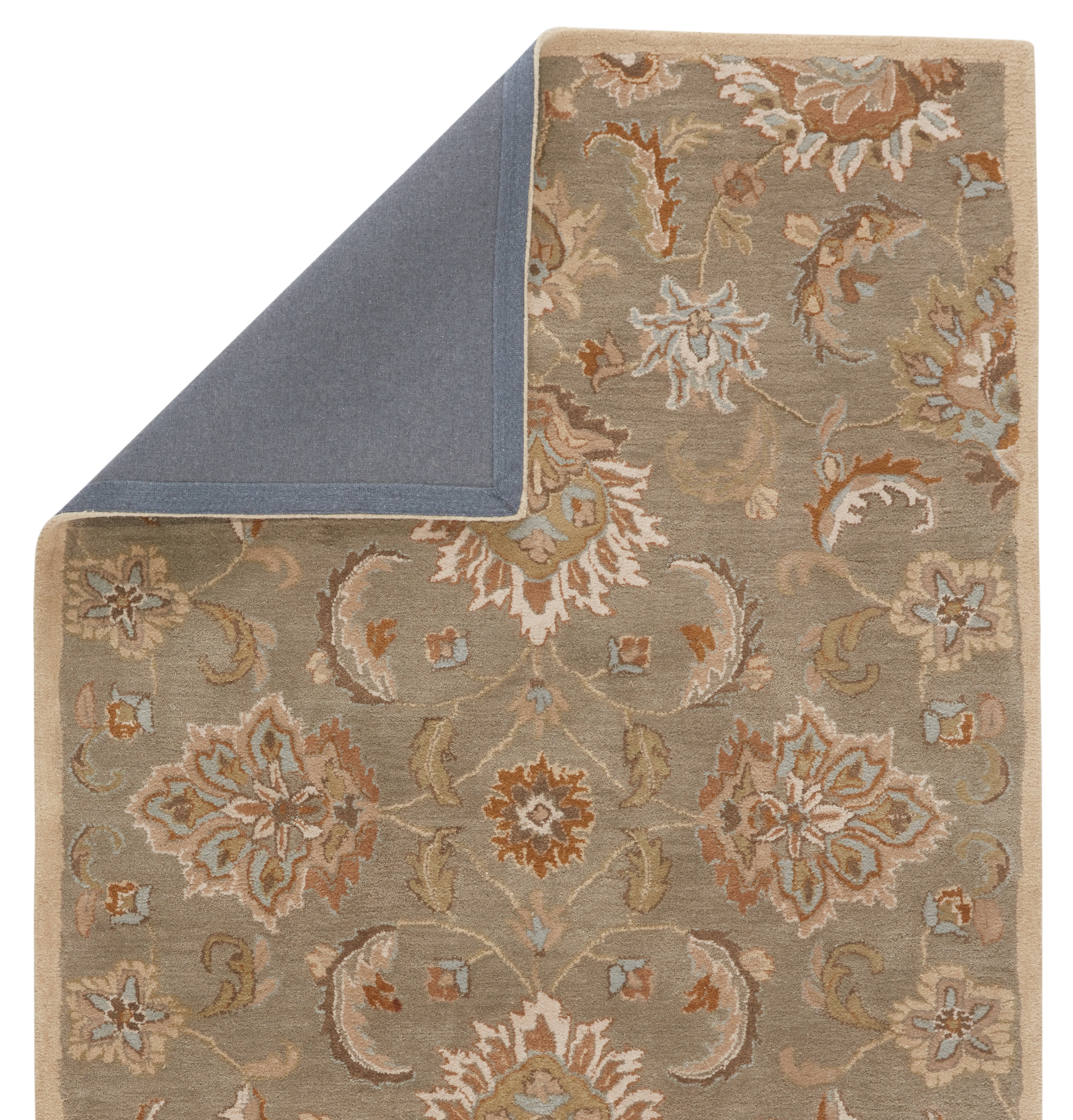 Abers Handmade Floral Gray/ Beige Area Rug (10' X 14') - Image 2