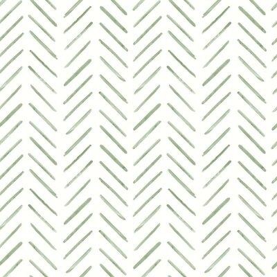 Painted Herringbone 33' L x 20.5" W Wallpaper Roll - Image 0