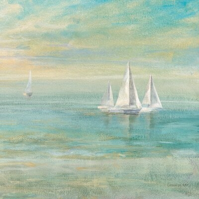 Sunrise Sailboats II by Danhui Nai - Unframed Painting Print on Canvas - Image 0