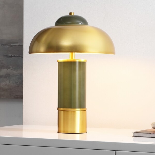 Drea 16.25" Table Lamp - Green/Brass - Image 3