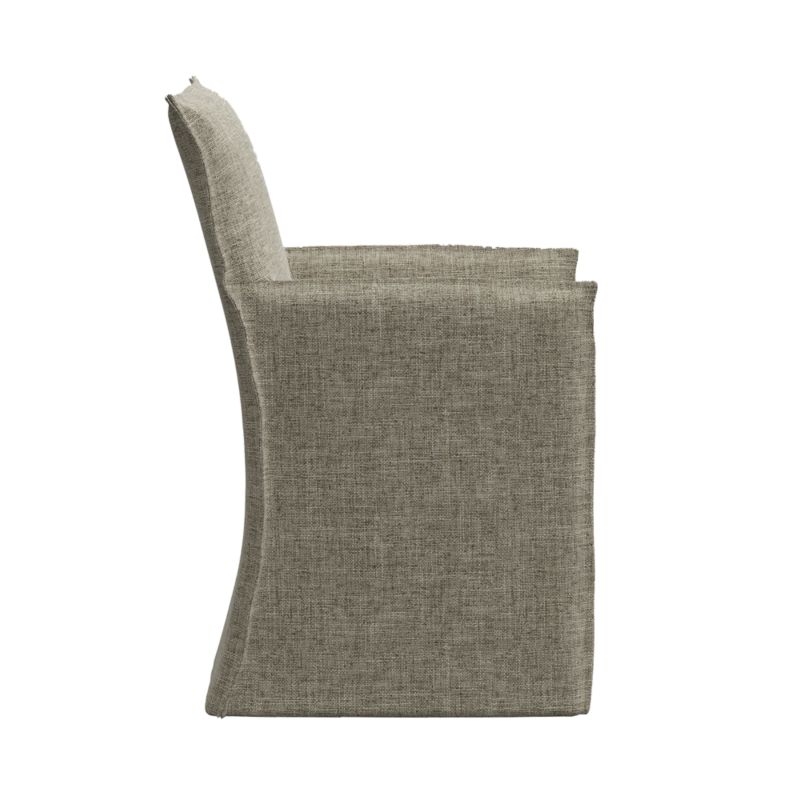 Addison Flax Linen Dining Arm Chair with Flange - Image 2