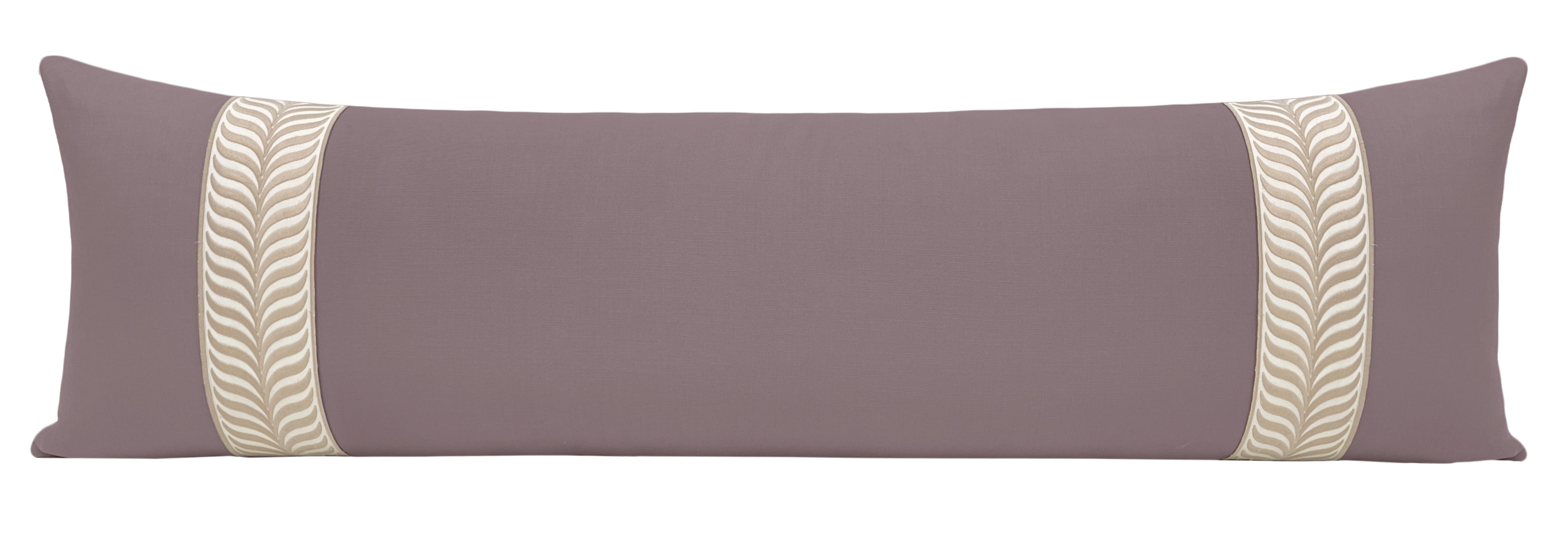 THE XL LUMBAR :: CLASSIC LINEN // SMOKEY AMETHYST + TRELLIS TRIM // NATURAL - 14" X 48" - Image 2