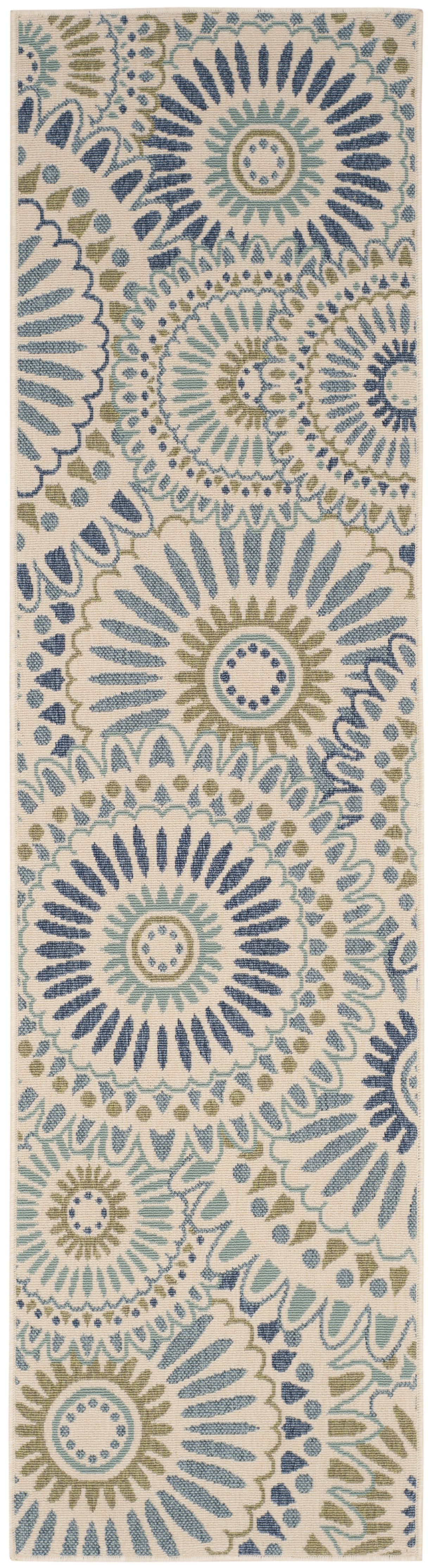 Arlo Home Indoor/Outdoor Woven Area Rug, VER091-0614, Cream/Green,  2' 3" X 8' - Image 0