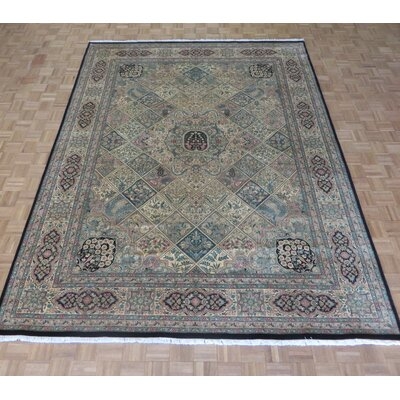One-of-a-Kind Brockway Hand-Knotted Beige/Blue 9'1" x 12' Wool Area Rug - Image 0