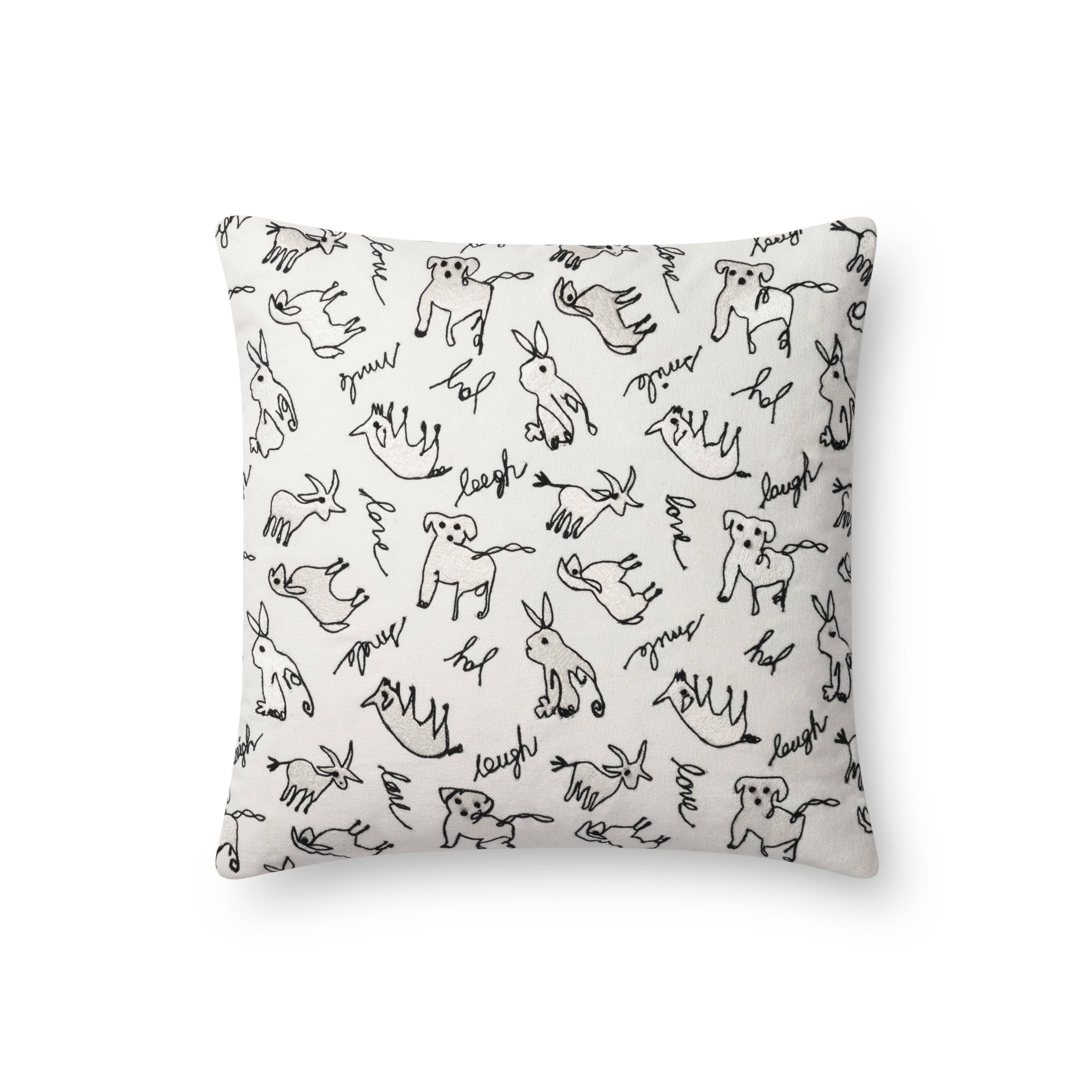 ED Ellen DeGeneres Crafted by Loloi PILLOWS P4085 WHITE / BLACK 18" x 18" Cover Only - Image 0