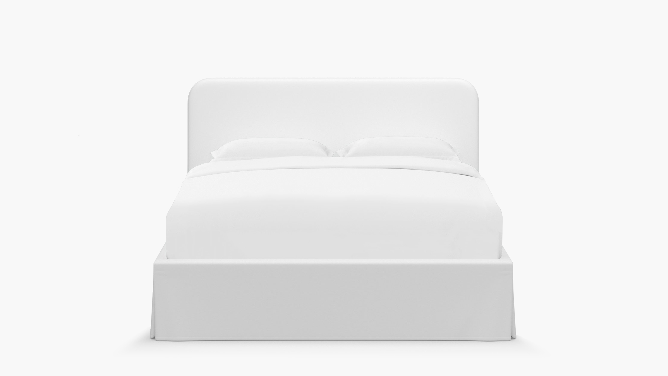 Skirted Platform Bed, White Twill, Twin - Image 0