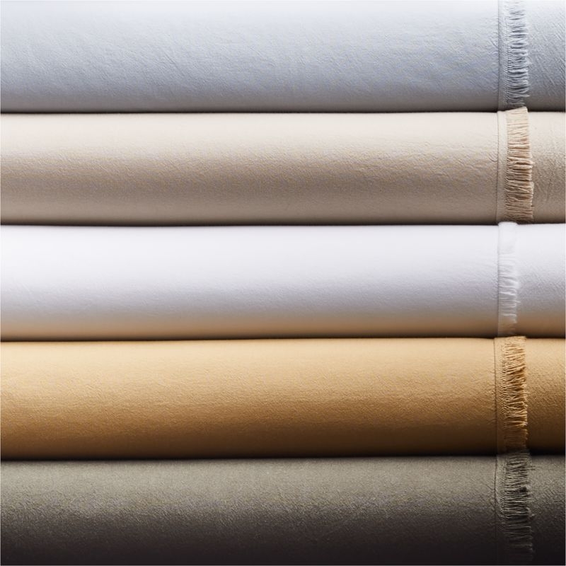 Favorite Washed Organic Cotton Sand Beige Eyelash King Duvet Cover - Image 6