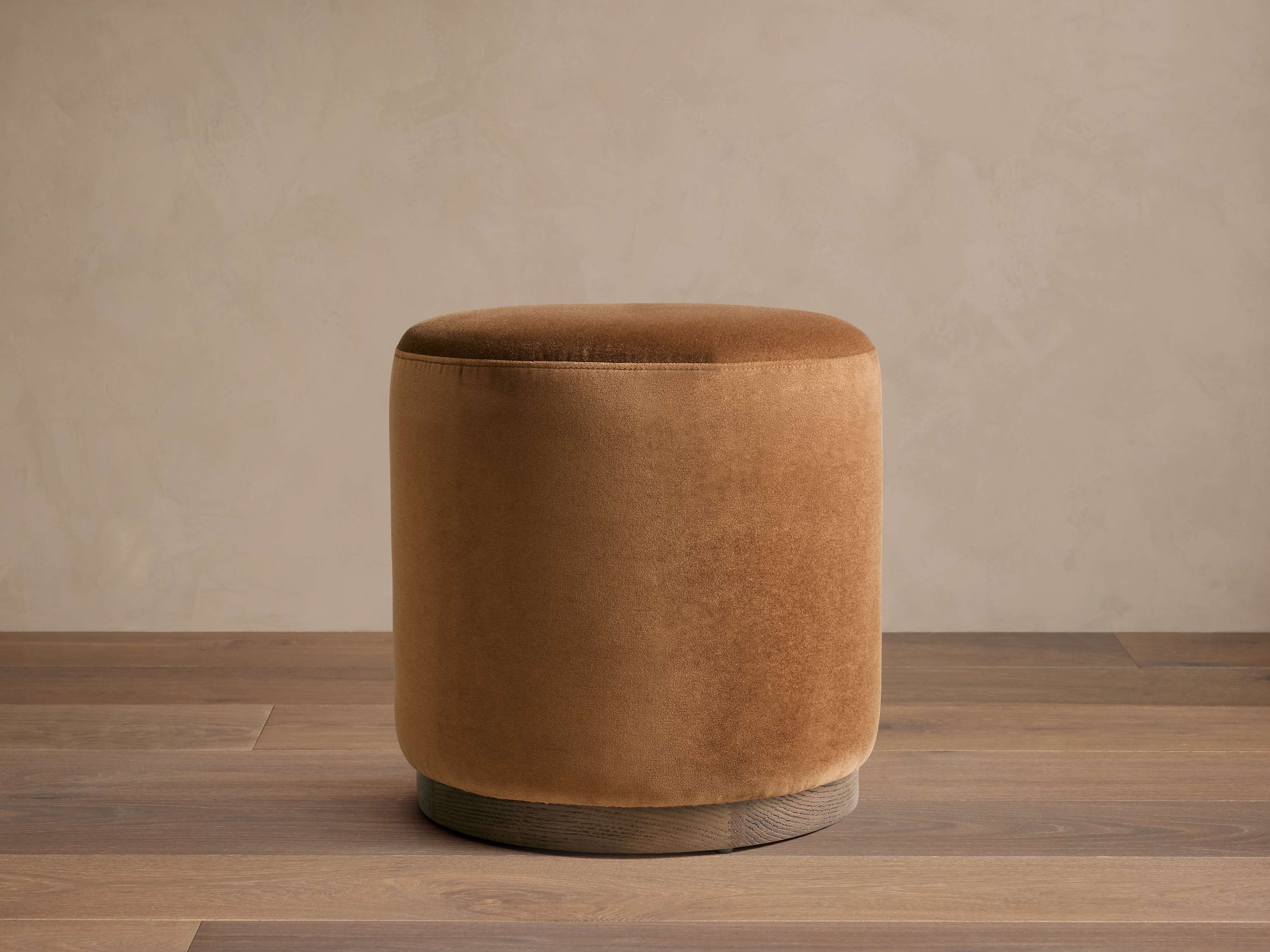 Roe Dining Stool in Upholstered Brown  Banks Cocoa - Image 0