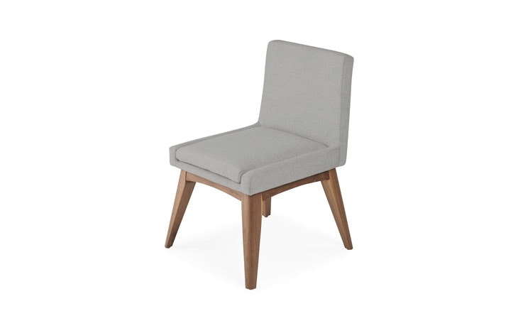 Gray Spencer Mid Century Modern Dining Chair - Sunbrella Premier Fog - Walnut - Image 4