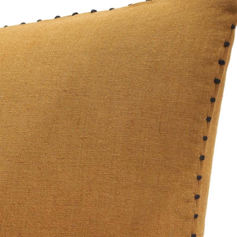 18" Lumiar Dijon Pillow with Feather-Down Insert - Image 3
