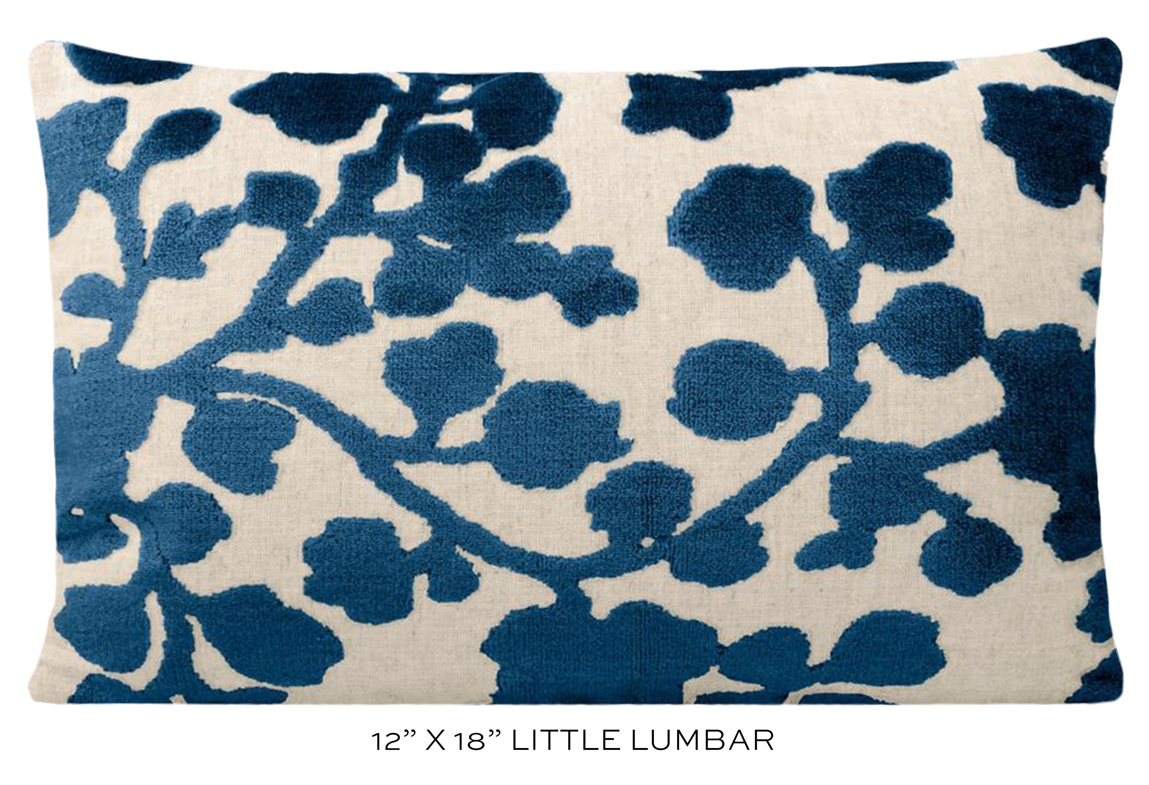 BLOSSOM CUT VELVET // SAPPHIRE - 22" X 22" - Image 3