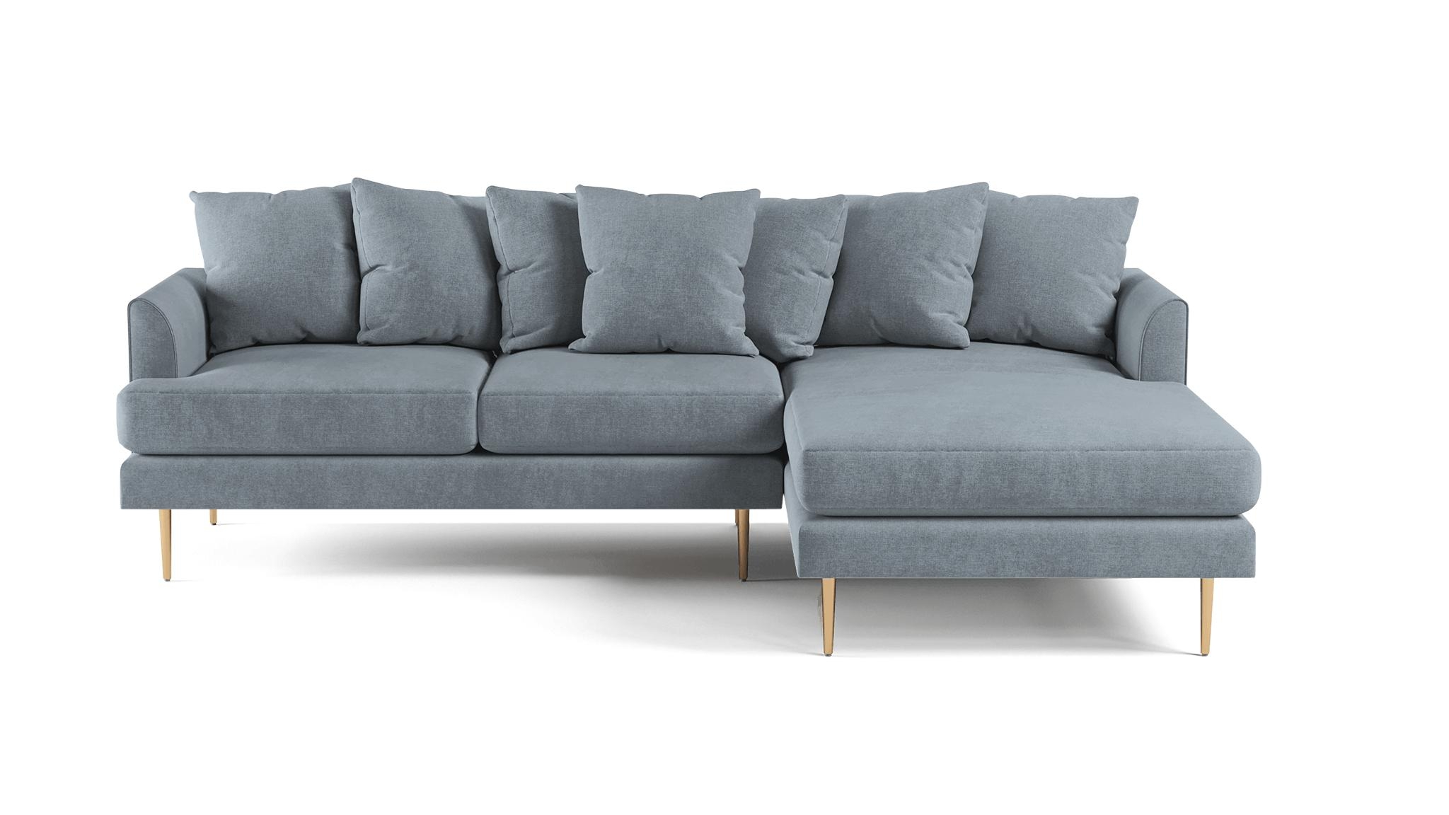 Gray Aime Mid Century Modern Sectional - Synergy Pewter - Left - Image 0