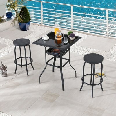Fredell Square 2 - Person 27.6" Long Bar Height Dining Set - Image 0