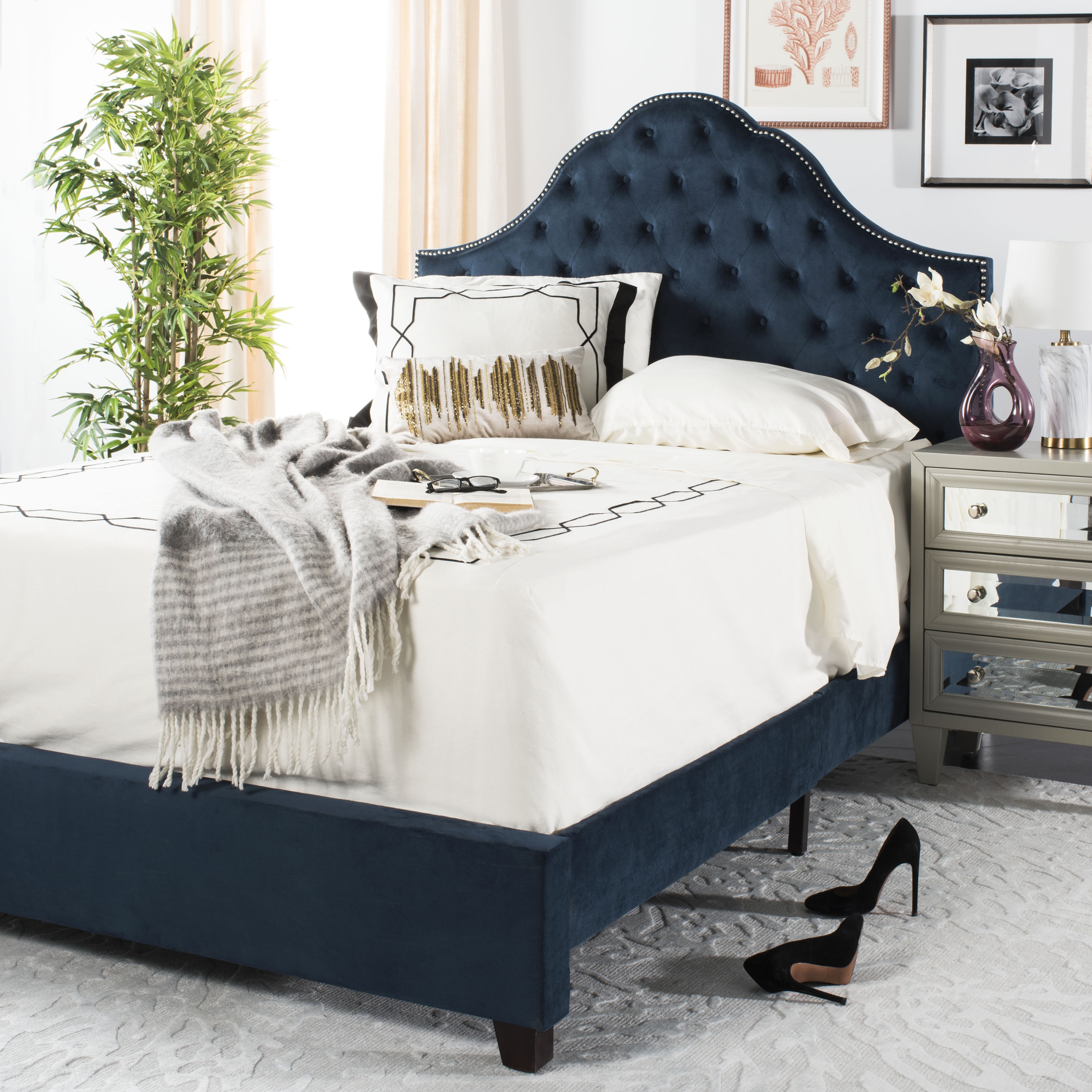 Beckham Bed - Navy - Full - Safavieh - Image 1