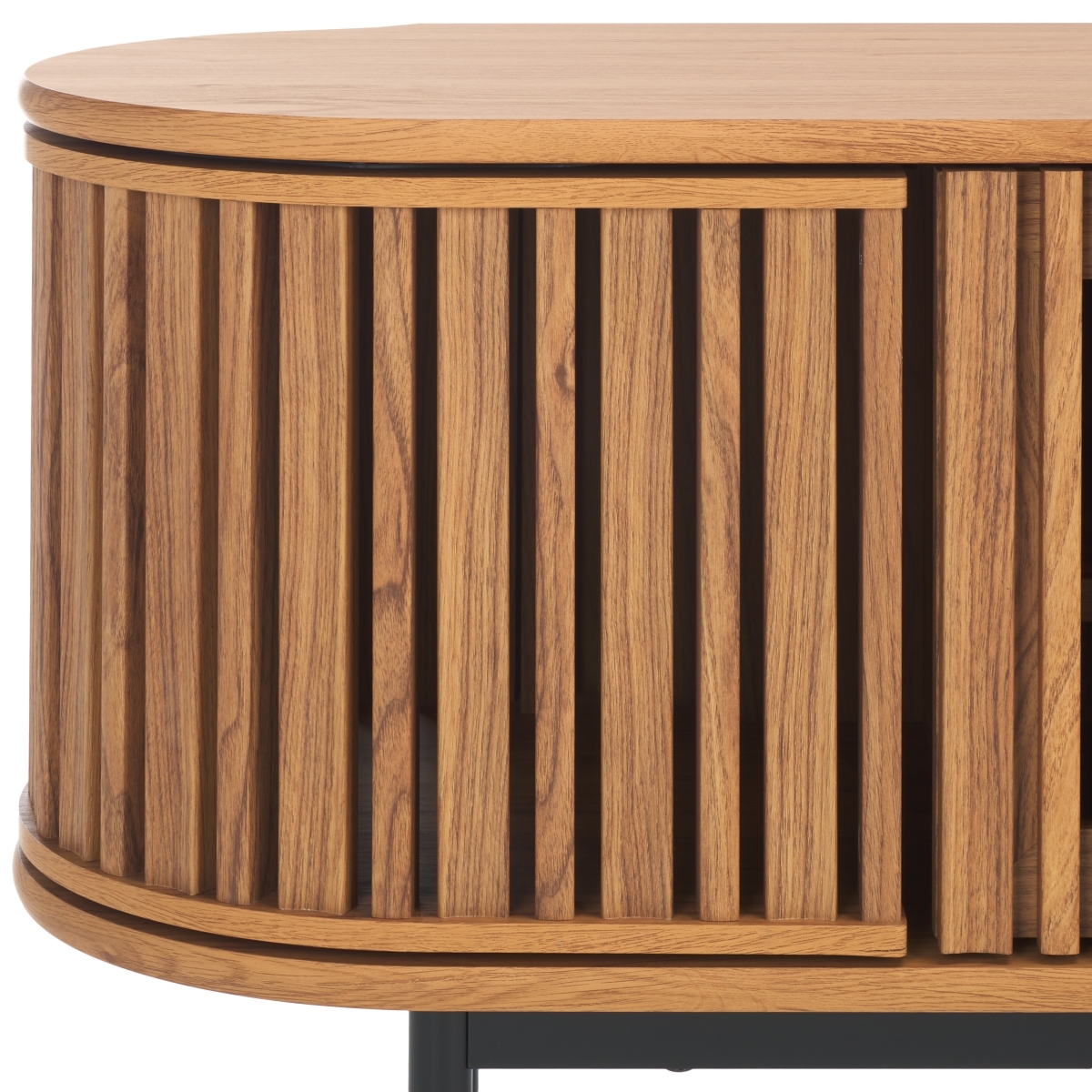 Enid 4 Door Media Stand - Oak / Black - Safavieh - Image 2