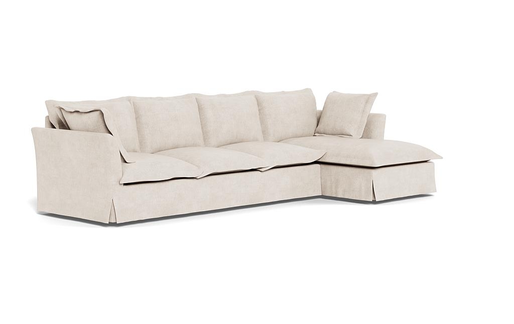 Skylar Slipcovered 4-Seat Right Chaise Sectional - Image 1