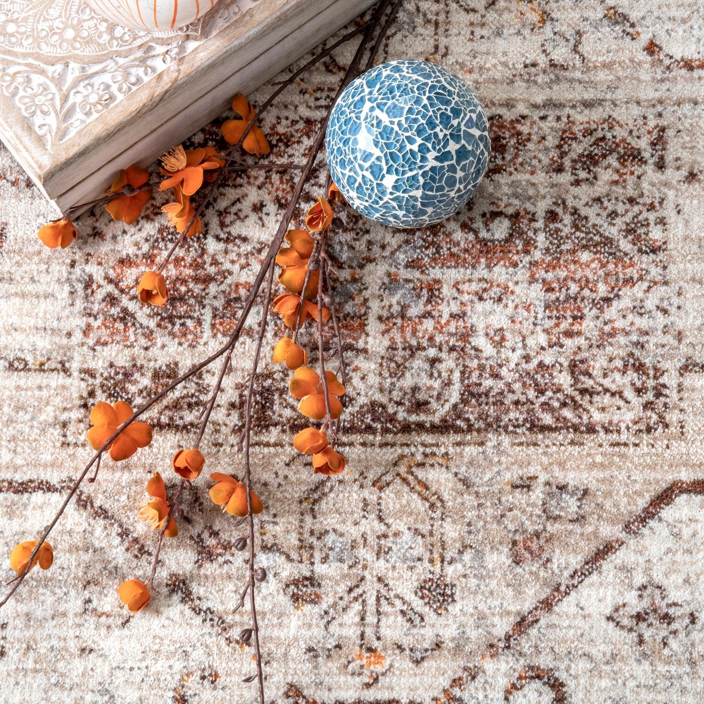 Zahra Faded Native Panels Area Rug - Image 5