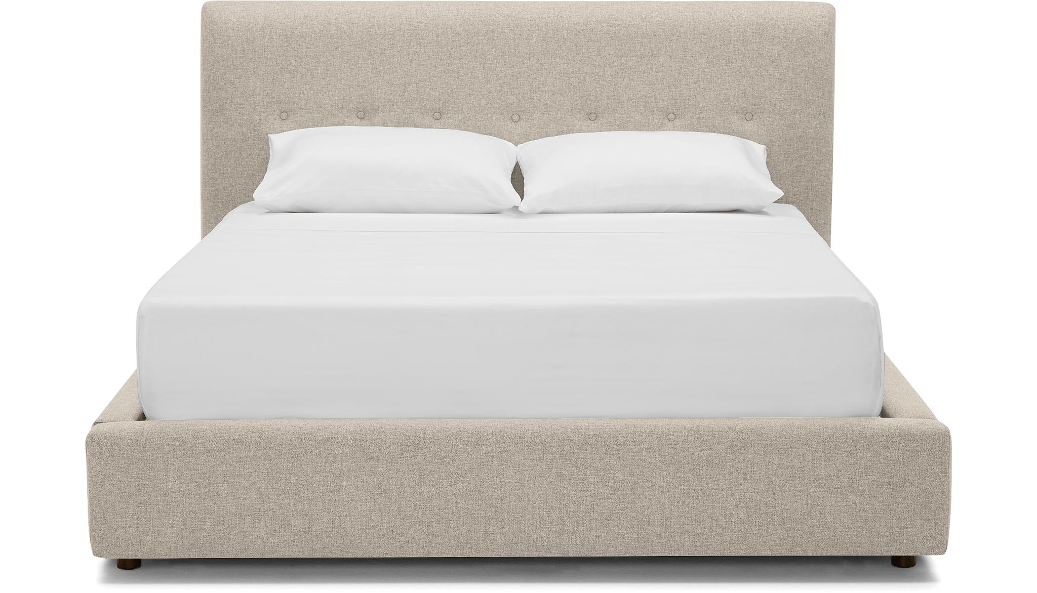Beige/White Alvin Mid Century Modern Storage Bed - Cody Sandstone - Mocha - Queen - Image 0