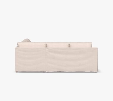 Shasta Square Arm Slipcovered 3-Piece L-Shaped Corner Sectional, Polyester Wrapped Cushions, Performance Heathered Basketweave Dove - Image 3