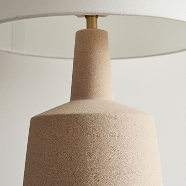 Wood and Ceramic Table Lamp Sand White Linen (26") - Image 2
