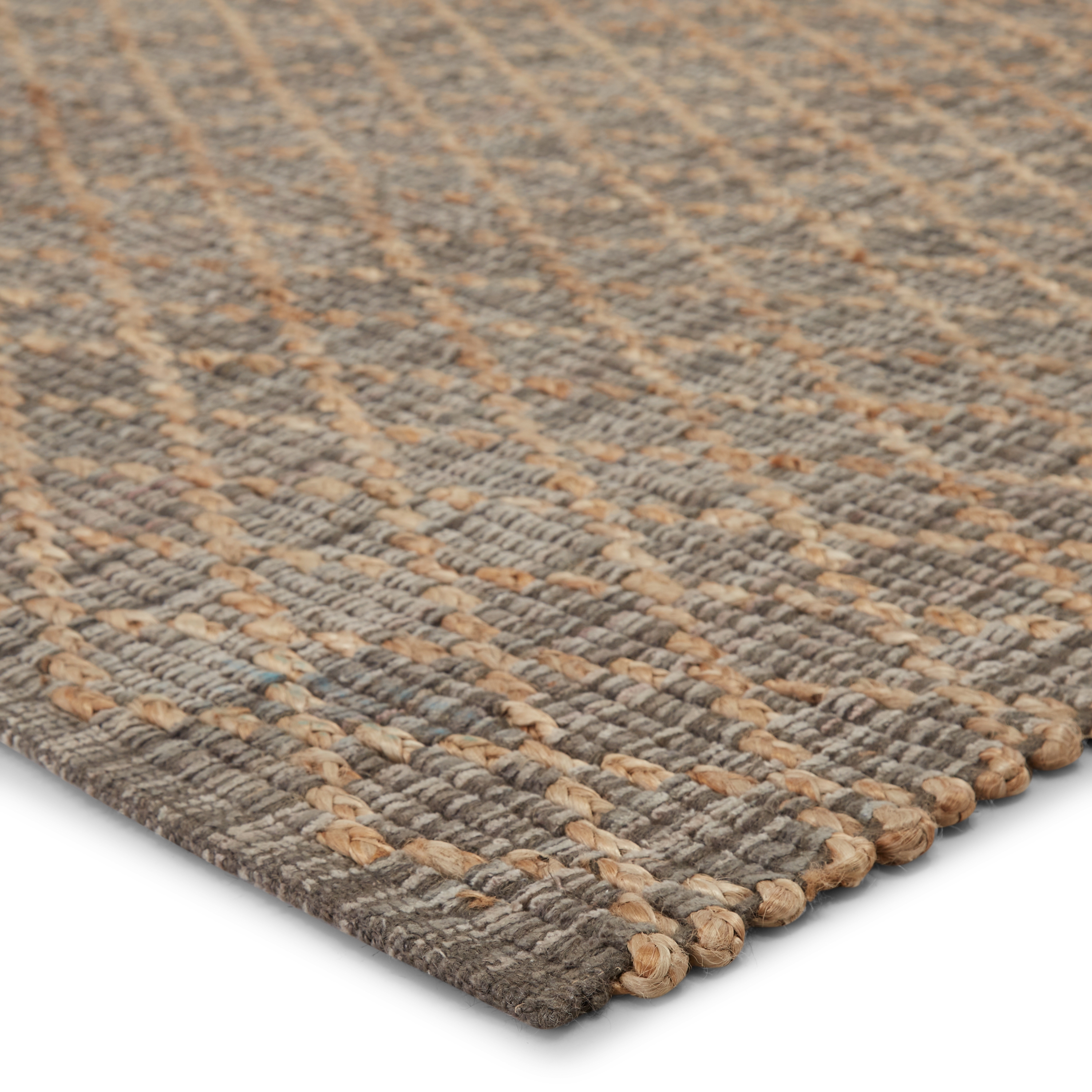 Cecil Natural Trellis Gray/ Beige Area Rug (5'X7'6") - Image 1