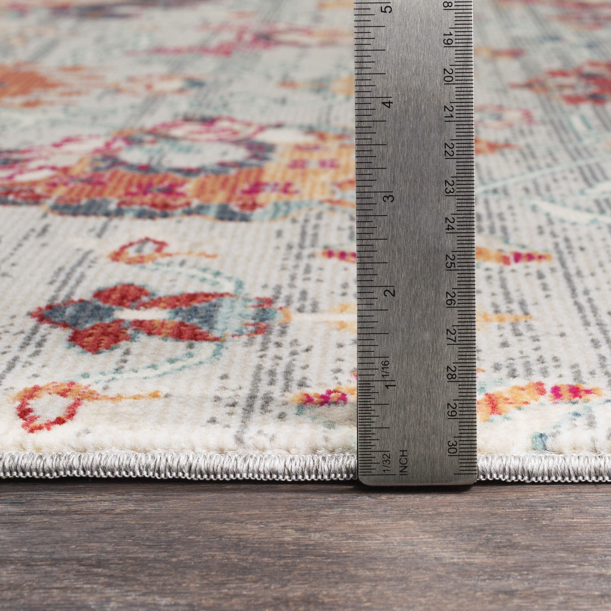 Bohemian Red Indoor 8'10" x 12'9" Machine Woven Rug - Image 5