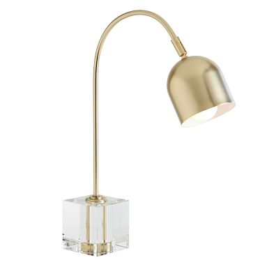 Crystal Cube Task Lamp, Clear/Gold - Image 1