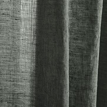 European Flax Linen Melange Curtain - Olive - Image 1