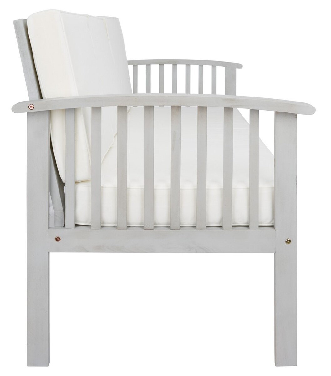 Finnick Outdoor Bench - Grey/Beige - Safavieh - Image 6