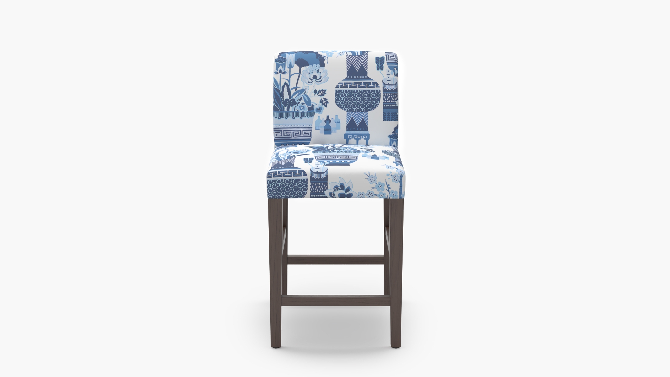 Signature Dining Counter Stool, Delft Kan-Shie, Espresso Square Tapered Leg - Image 0