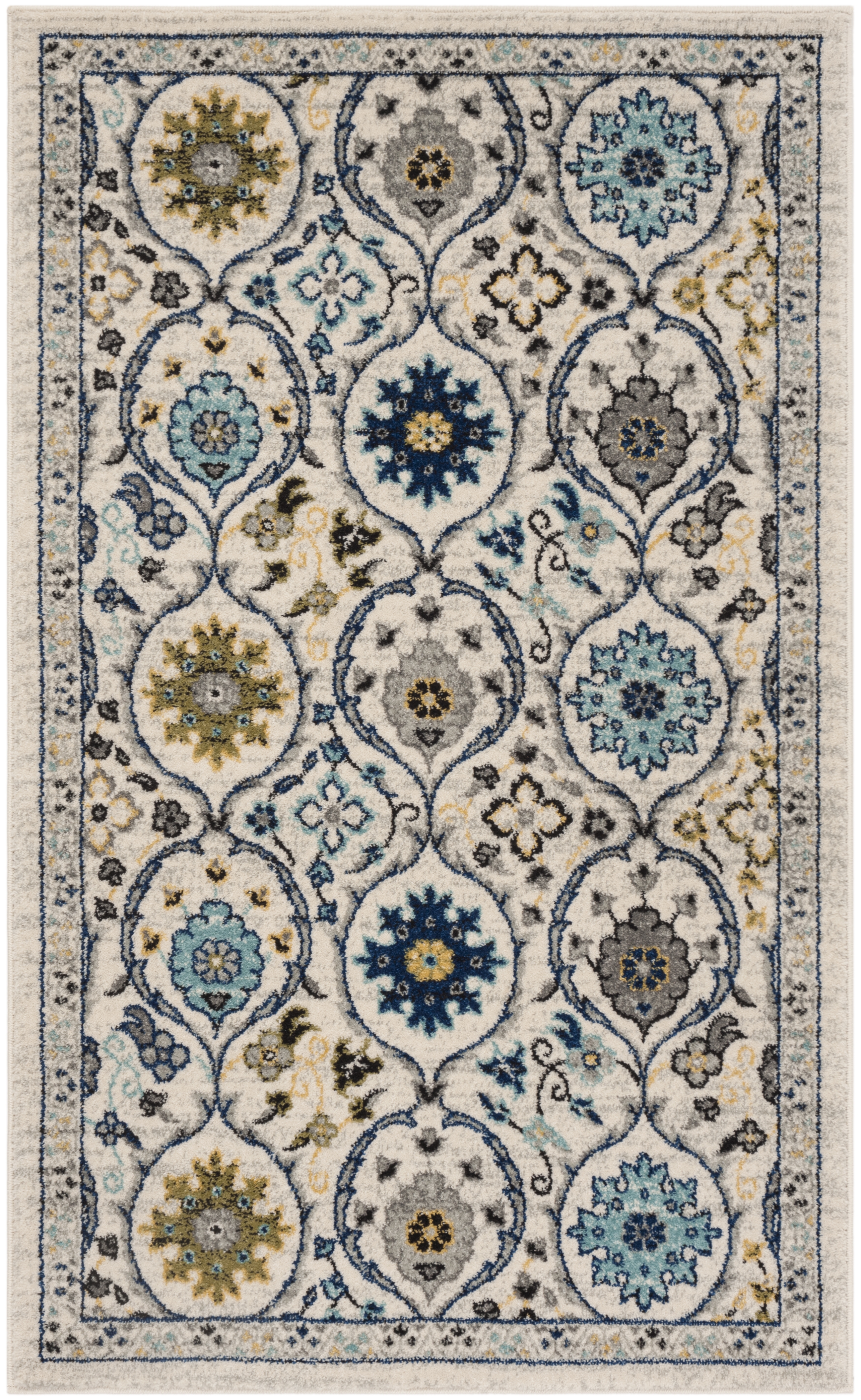 Arlo Home Woven Area Rug, EVK210C, Ivory/Blue,  3' X 5' - Image 0