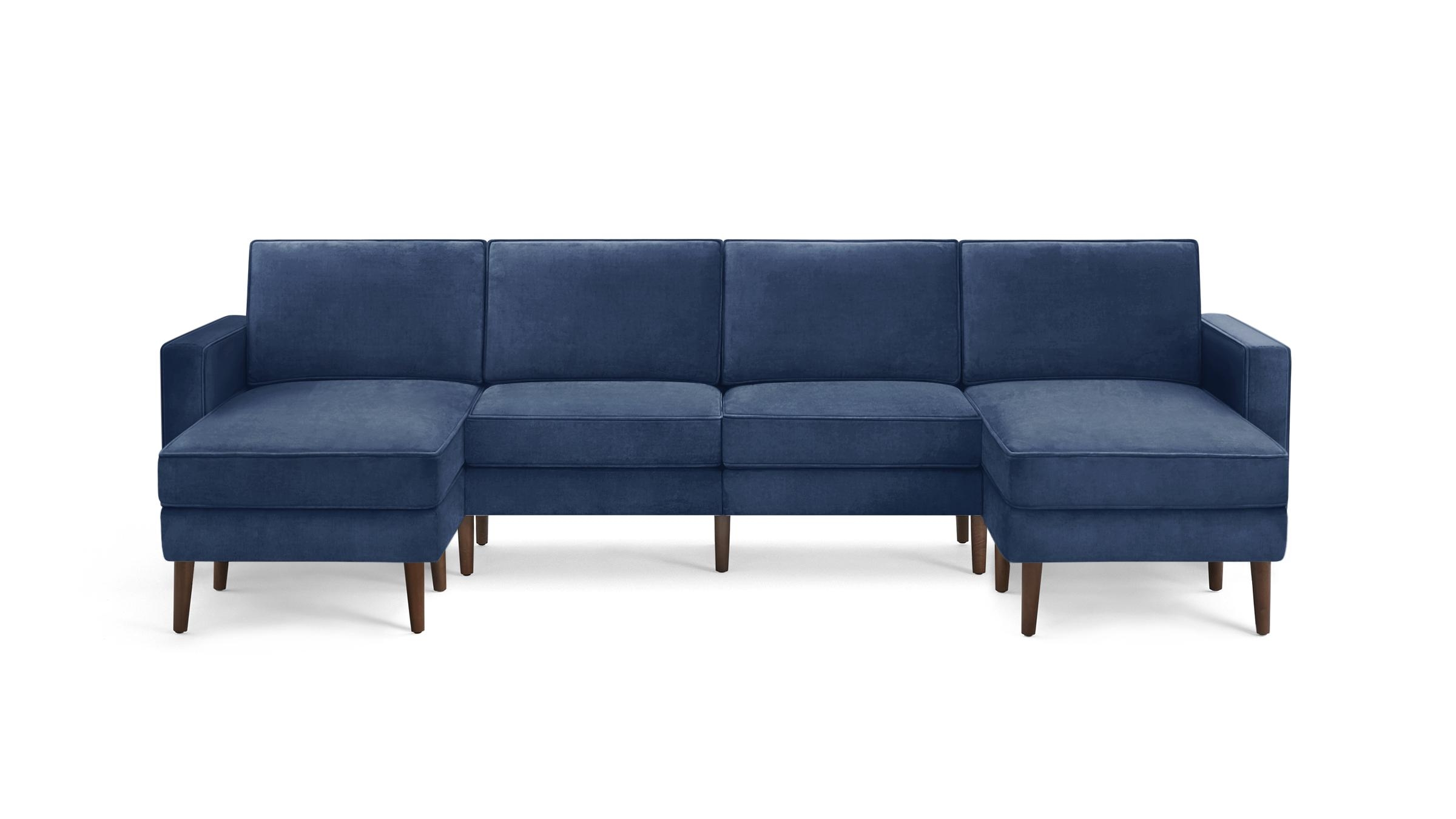 Nomad Velvet King Sofa with Double Reversible Chaise - Graphite Grey - Performance Velvet / Chrome - Metal - Image 8