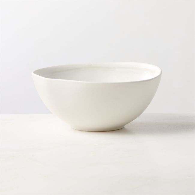 Hyacinth White Soup Bowl with Reactive Glaze - Image 0